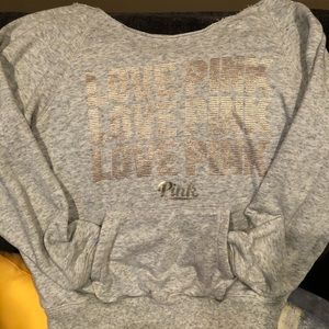 VS Pink crop lite weight sweater Sz XS